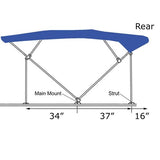 8'6"x10' Pontoon Top Frame Only - PontoonBoatTops.com